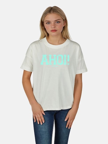 salzhaut Shirt 'LEEV-AHOI' in White: front