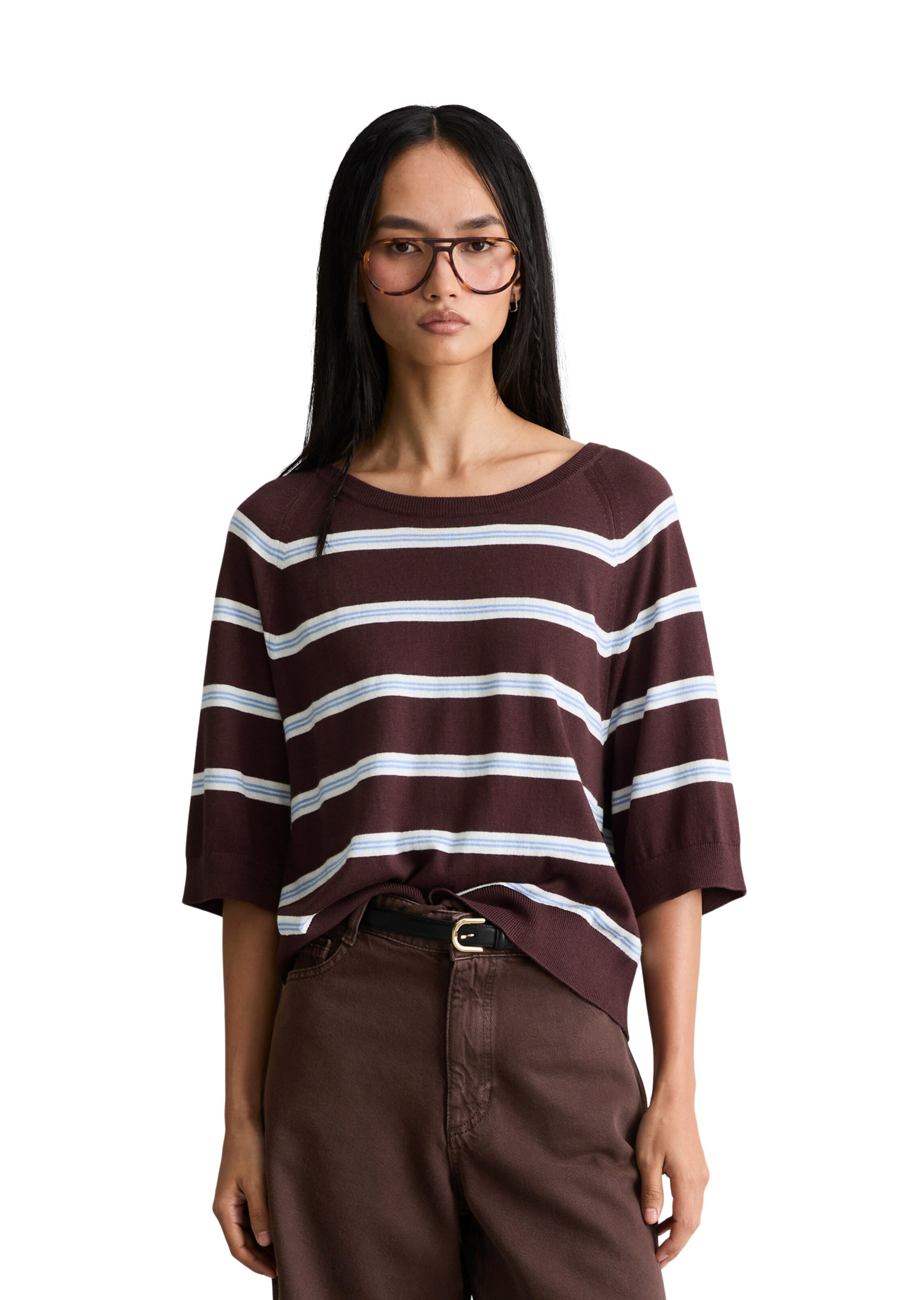 Marc O'Polo DENIM Pullover in Braun: Vorderseite