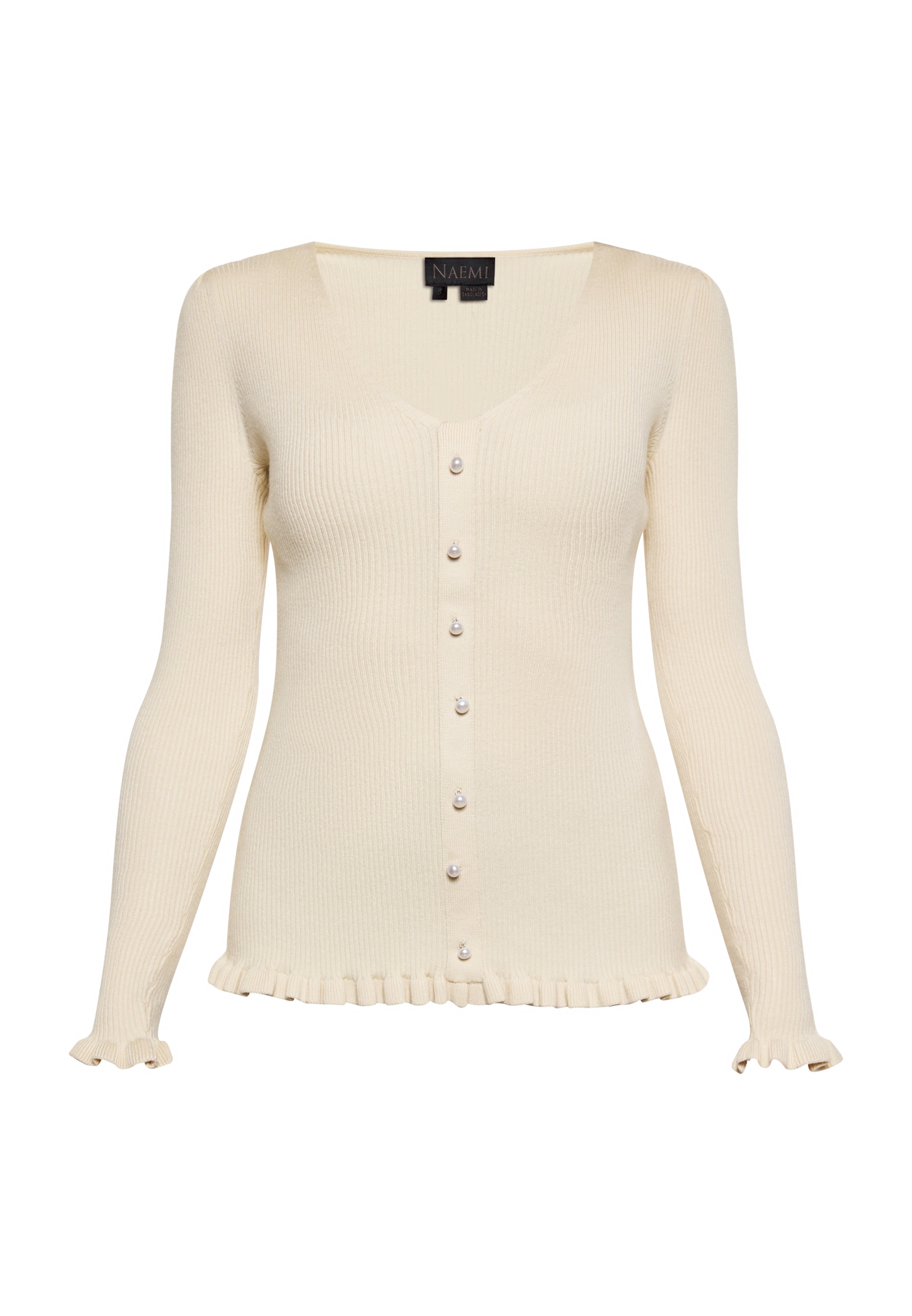 NAEMI Cardigan i beige: forside