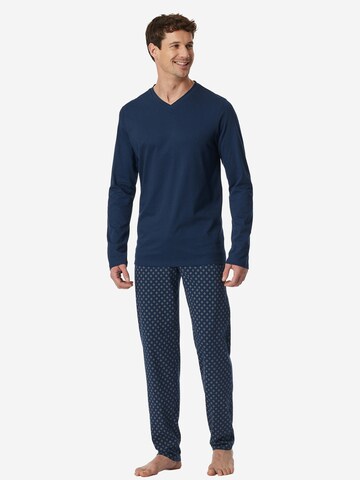 SCHIESSER Pyjama lang 'Casual Essentials'‌‌‌‌‌‌‌‌‌ in Blau