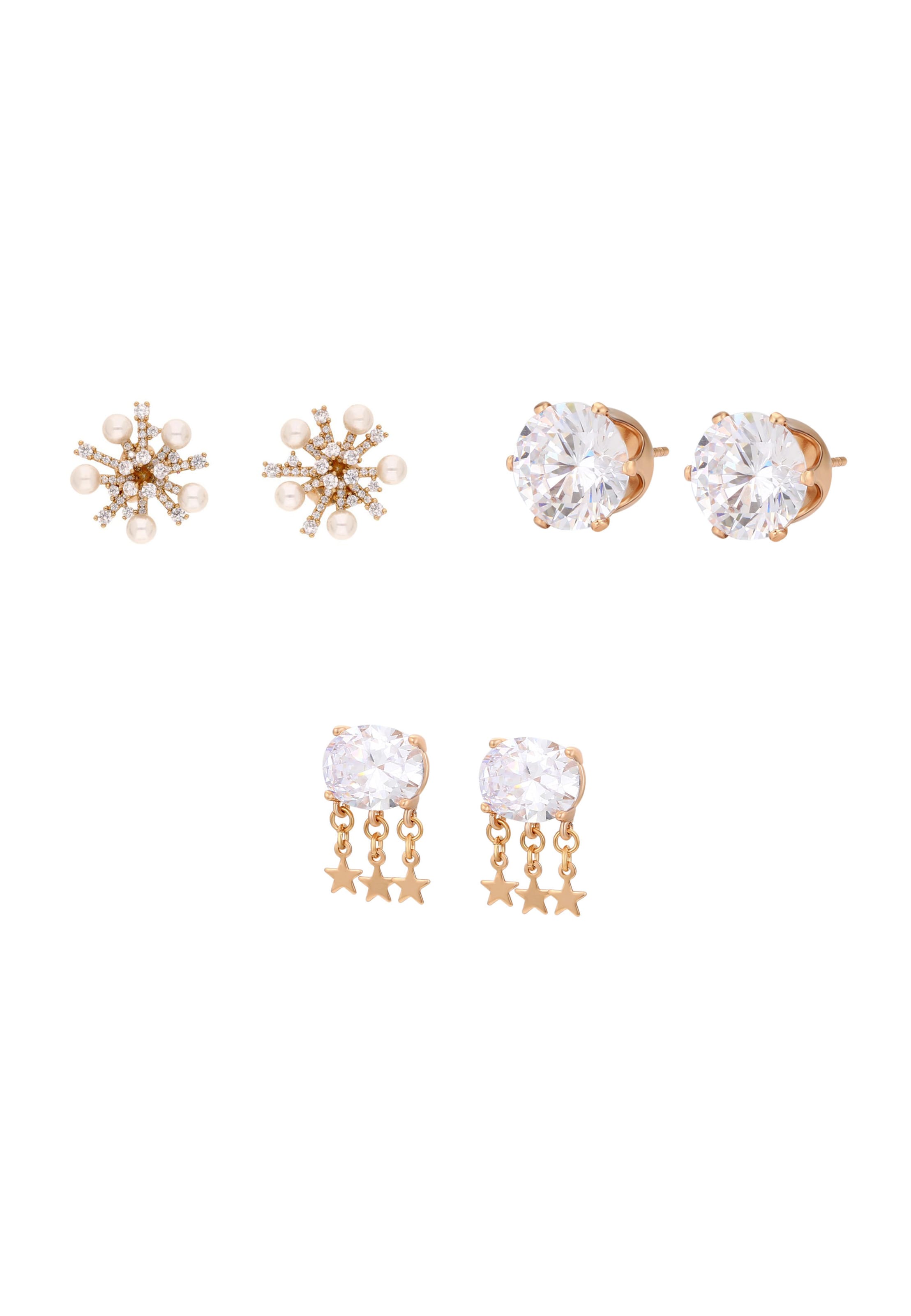 faina Earrings in Gold / White, Item view