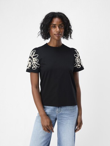 T-shirt OBJECT en noir : devant