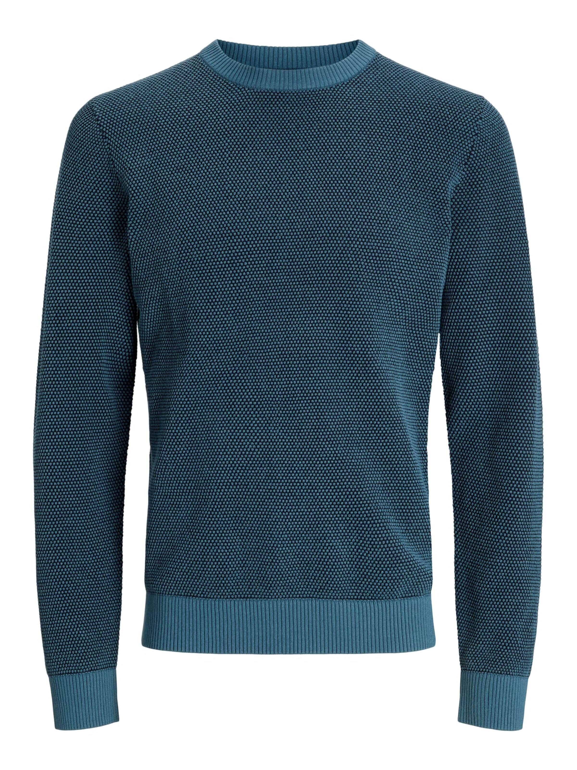 JACK & JONES Trui 'globe' in Blauw: voorkant