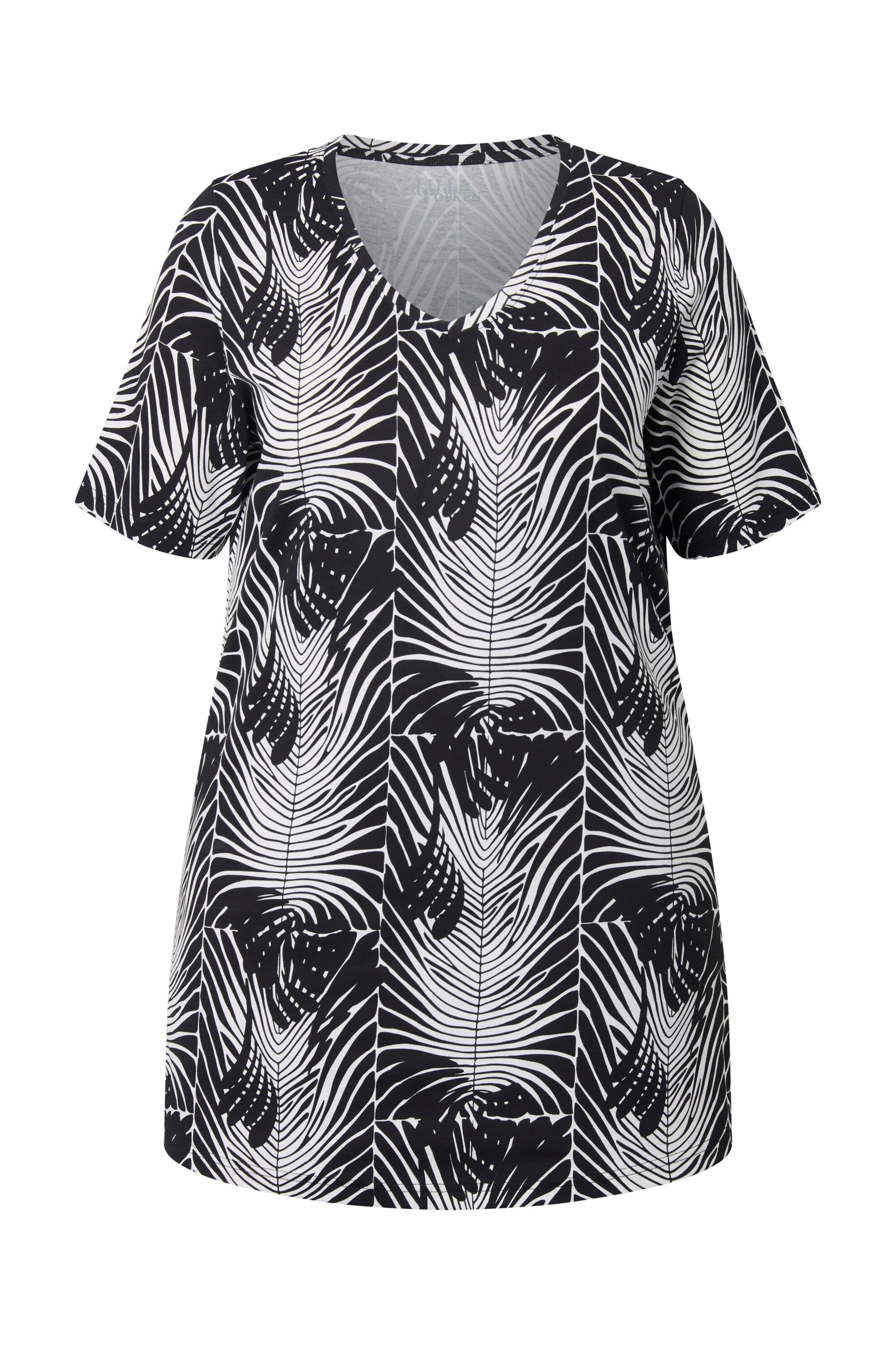 Ulla Popken Longshirt in Schwarz: Vorderseite