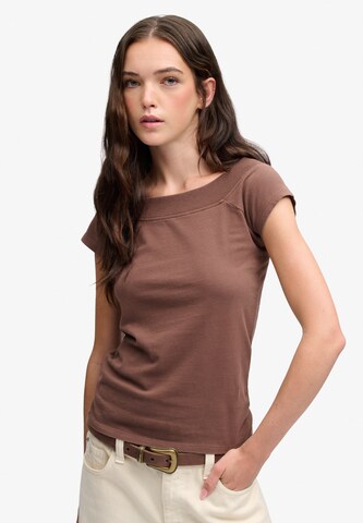 Superdry & Co Shirt 'Athletic Essentials' in Brown: front