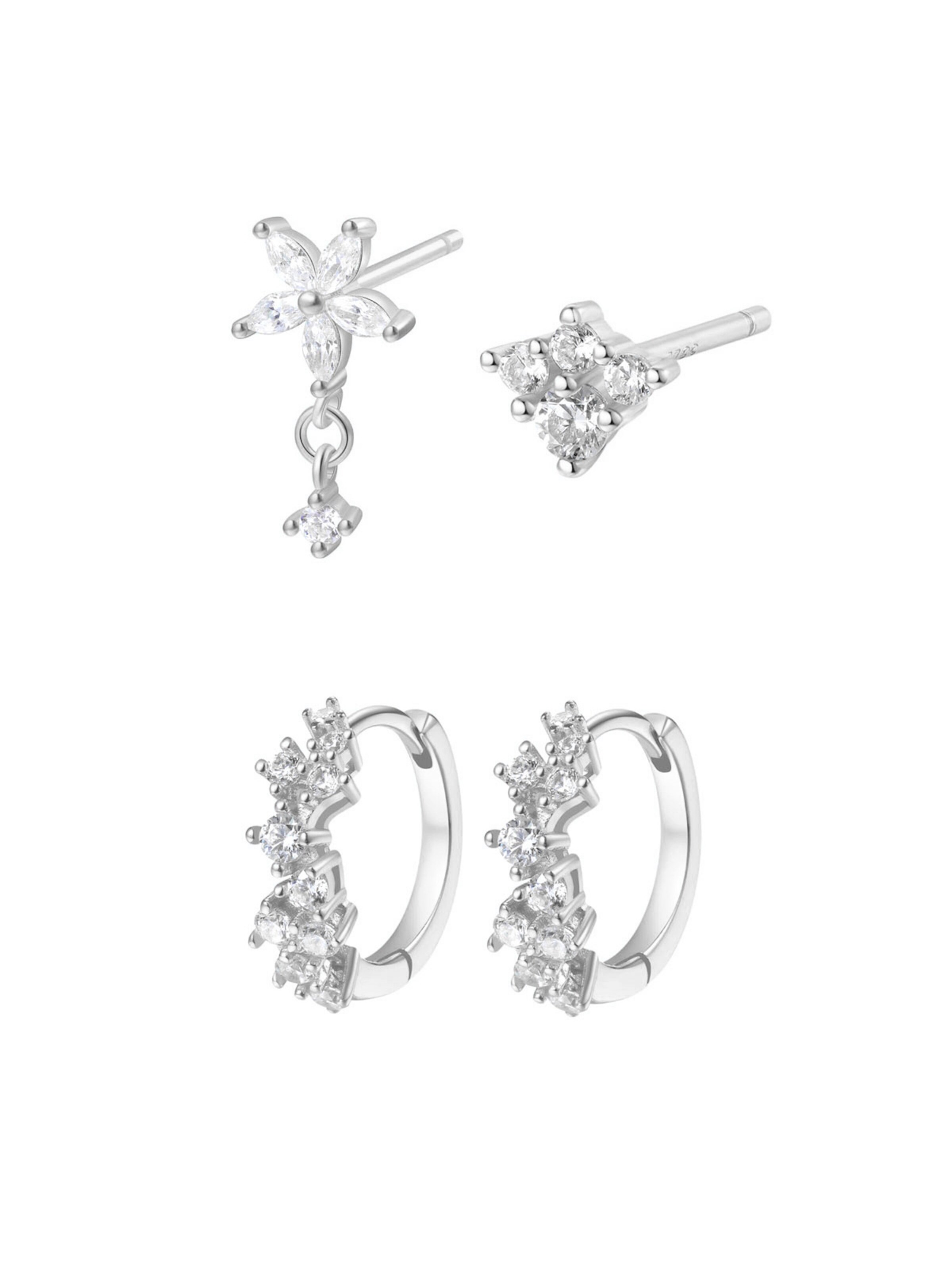 Hey Happiness Earrings 'Luminar' in Silver: front