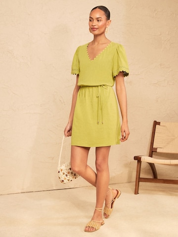 Robe love & roses en vert