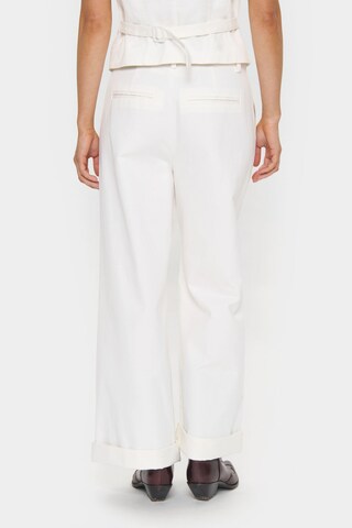 SAINT TROPEZ Wide leg Bandplooibroek 'JaclynSZ' in Wit