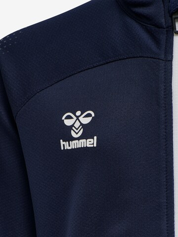 Hummel Athletic Zip-Up Hoodie 'Lead Poly' in Blue