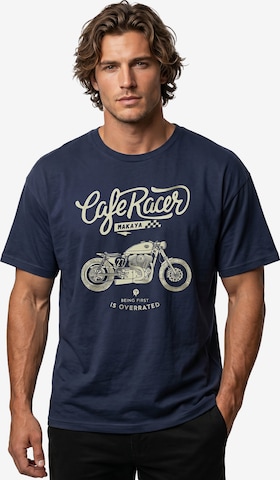 MAKAYA Shirt 'Being first' in Blue: front