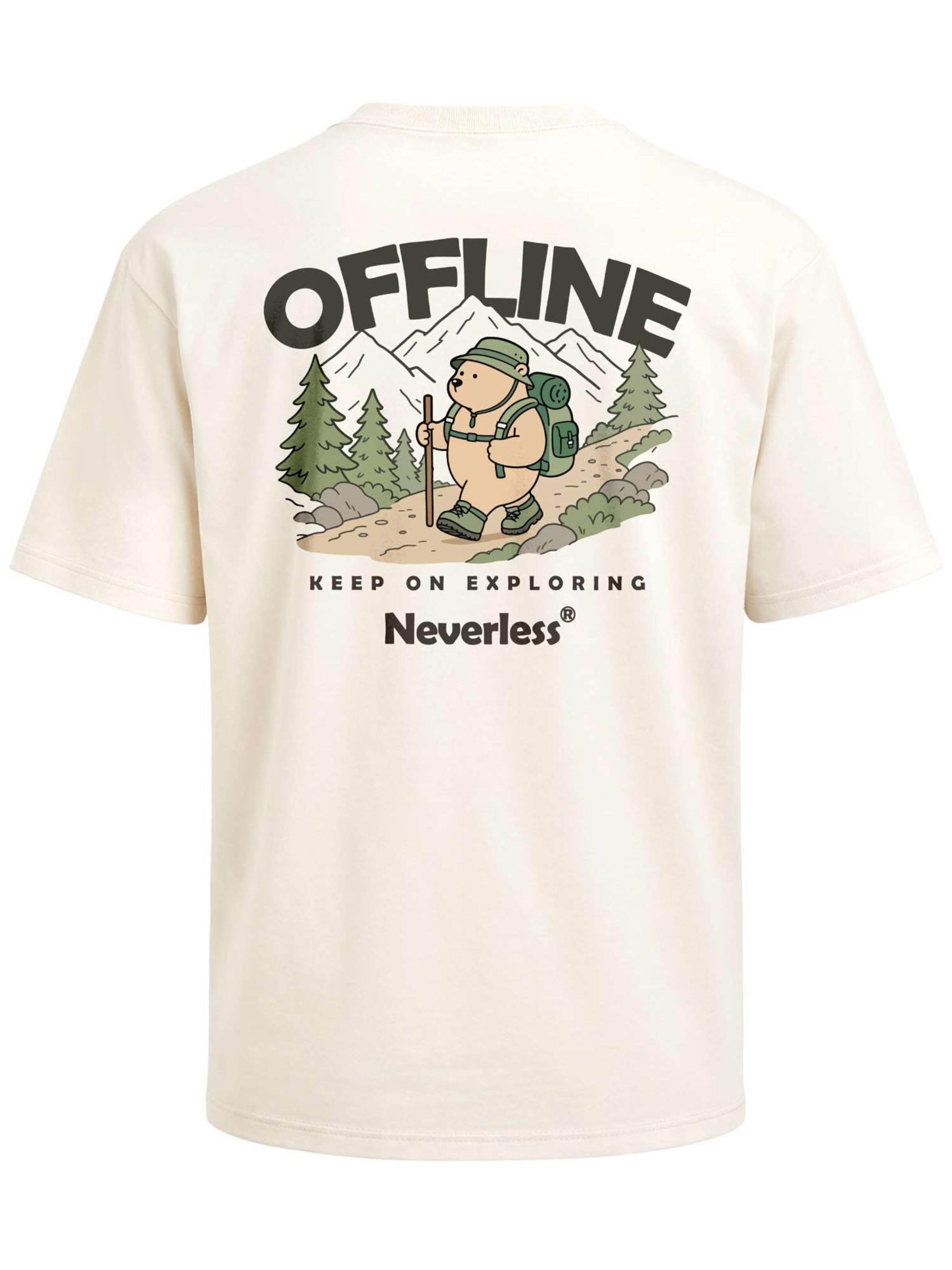 Neverless Shirt 'Hike Adventure Bear'‌ in Beige: Vorderseite