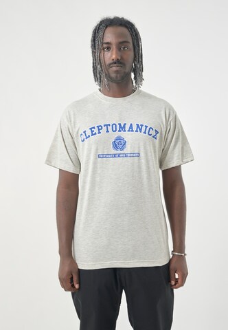 Cleptomanicx Shirt 'Classic Tee Uni Hands' in Grey: front