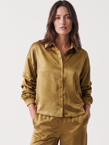 Honnête Atelier Blouse 'Anastasia' in Goud: voorkant
