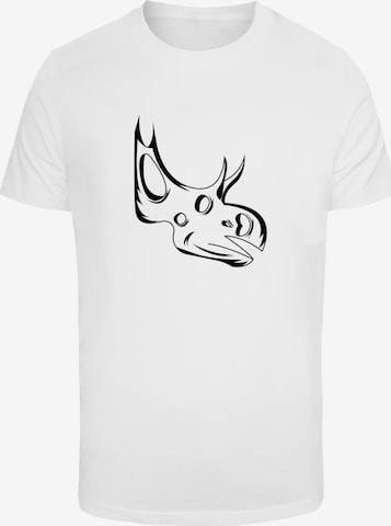 F4NT4STIC Shirt 'Dinosaurier Sinoceratops Skull' in Wit: voorkant