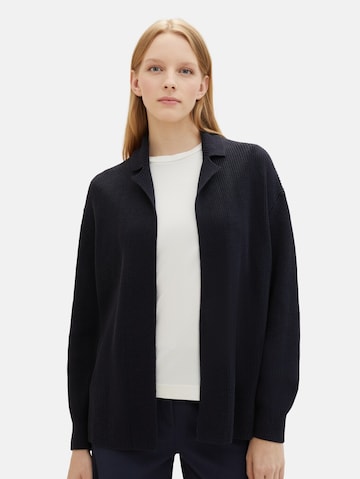 TOM TAILOR Knit Cardigan in Black: front