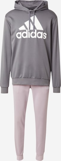 Treniruočių kostiumas iš ADIDAS SPORTSWEAR, spalva – tamsiai pilka / rožinė / balta, Prekių apžvalga