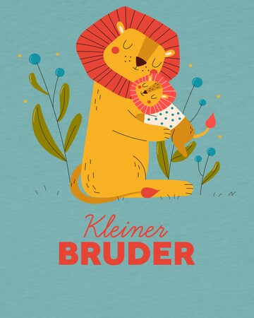 watabout.kids T-Shirt 'Löwen Kleiner Bruder' in Blau