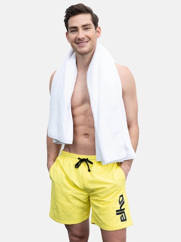 elho Swimming Trunks 'Hawaii 89' in Yellow: front