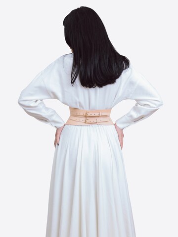 Ceinture 'Rounded Hourglass Corset Belt' Haute Cuir en beige