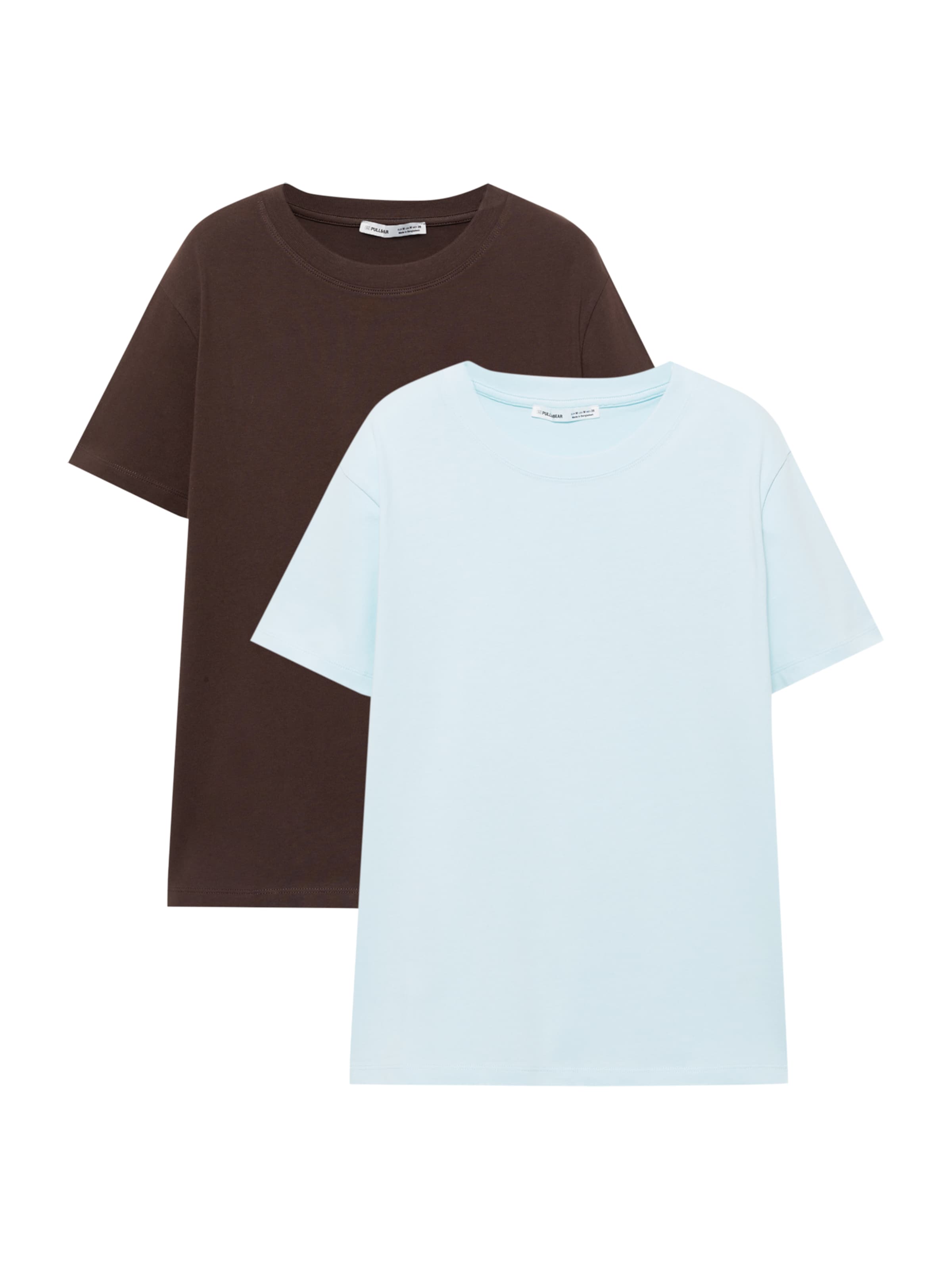 Pull&Bear T-shirt i ljusblå / choklad, Produktvy