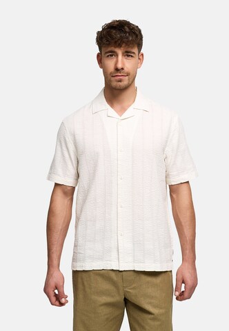 INDICODE JEANS Regular fit Button Up Shirt 'INWallz' in Beige: front