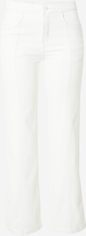 Monki Regular Trousers in White: front
