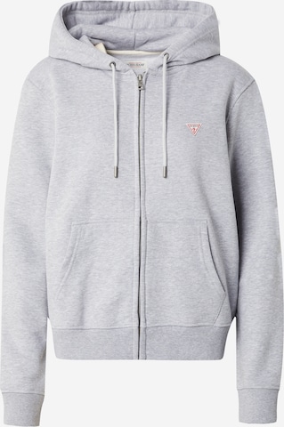 Veste de survêtement GUESS JEANS en gris : devant