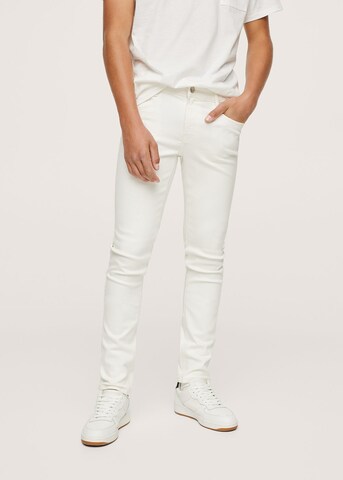 MANGO KIDS Skinny Jeans in Wit: voorkant