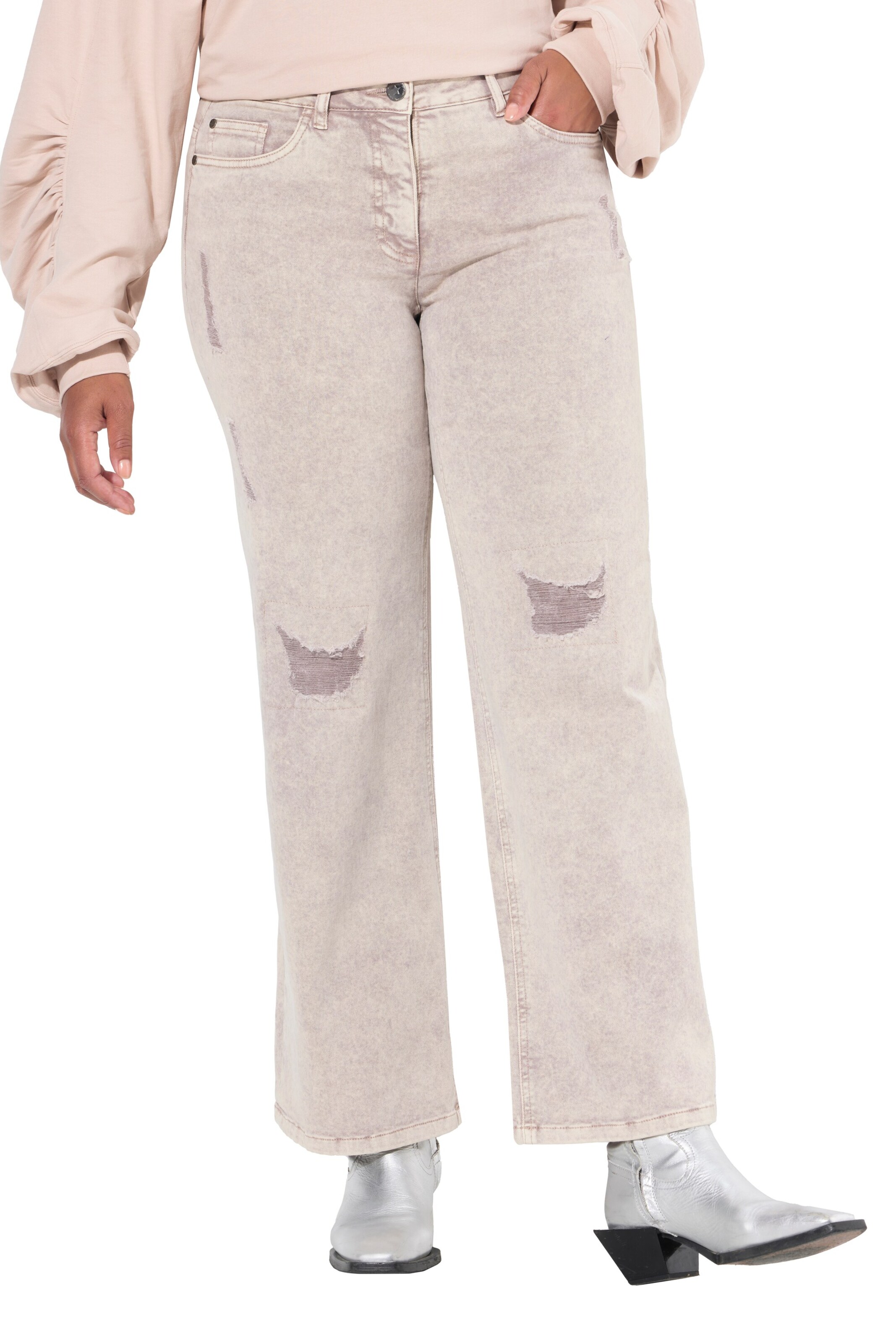 Angel of Style Loosefit Jeans in Roze: voorkant