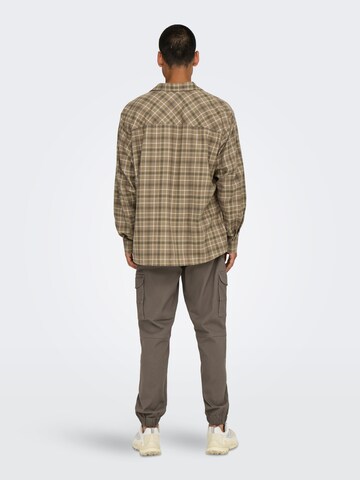 Only & Sons Comfort fit Srajca 'ONSArcher' | rjava barva