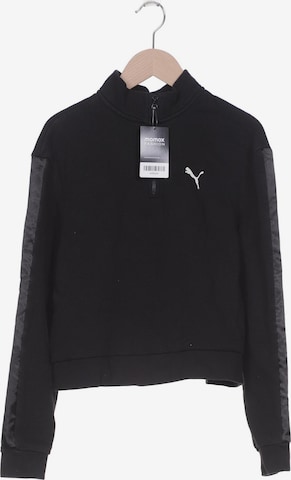 PUMA Sweatshirt & Zip-Up Hoodie in S in Black: front