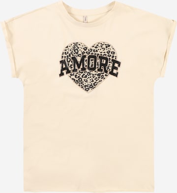 T-Shirt ONLY GIRLS en beige : devant