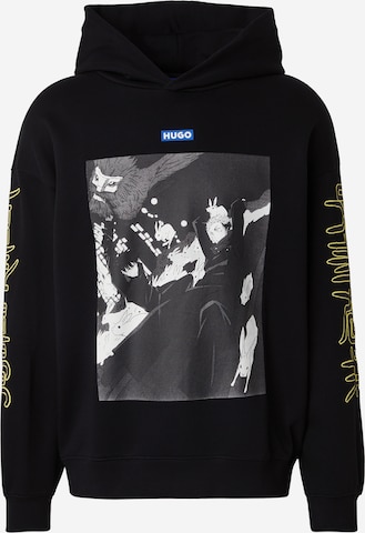 HUGOSweater majica 'Nimayho' - crna boja: prednji dio