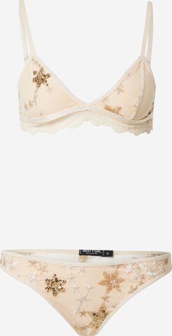 Nasty Gal Triangle Underwear Sets in Beige: front