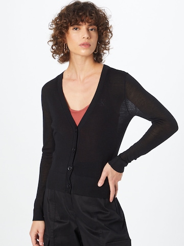 Calvin Klein Плетена жилетка в черно: отпред