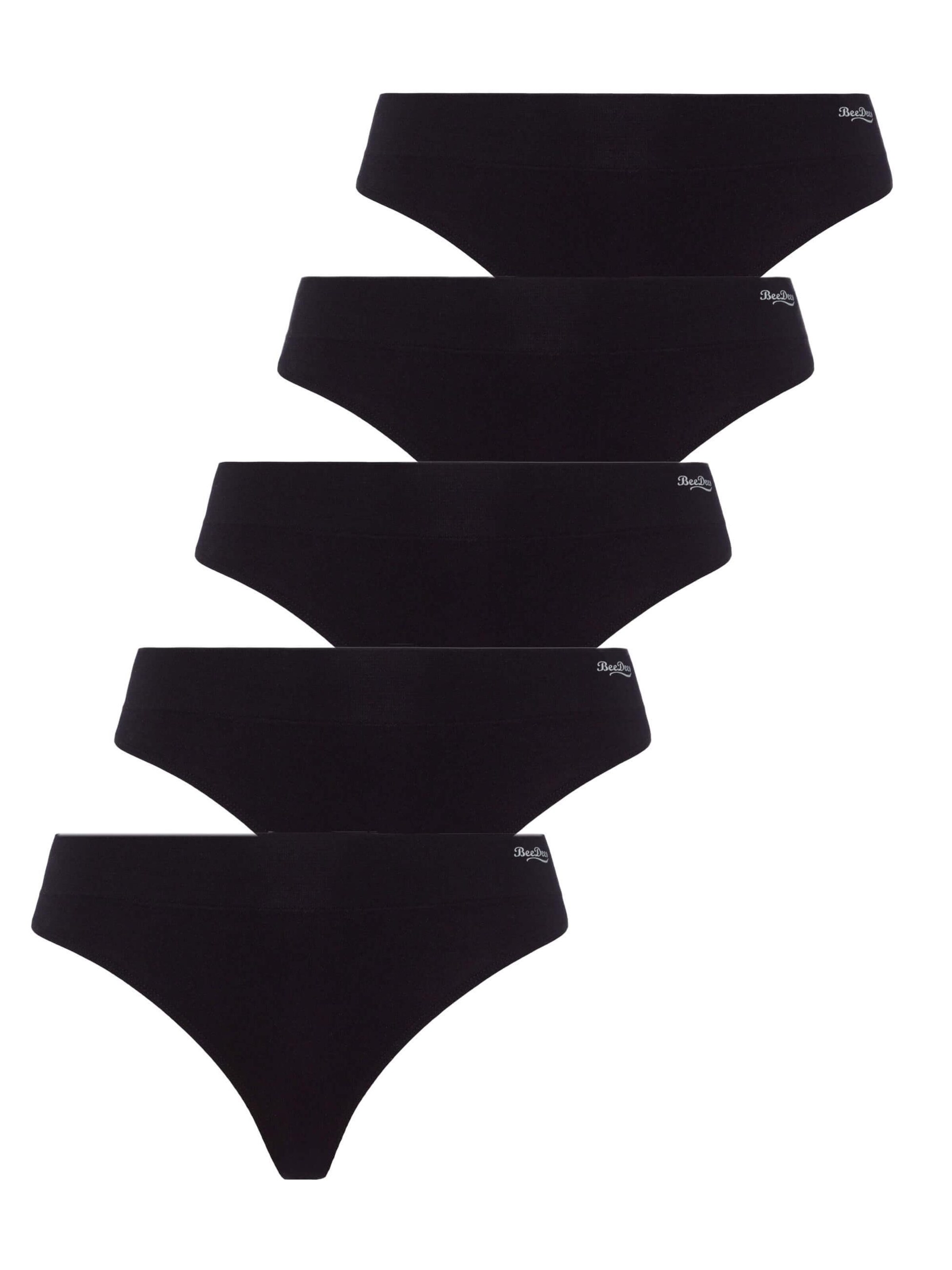 BeeDees Thong 'Boxer-String Comfee String (5-er Pack)' in Black: front