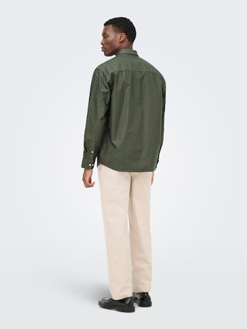 Coupe regular Chemise 'ONSOXFORD' Only & Sons en vert