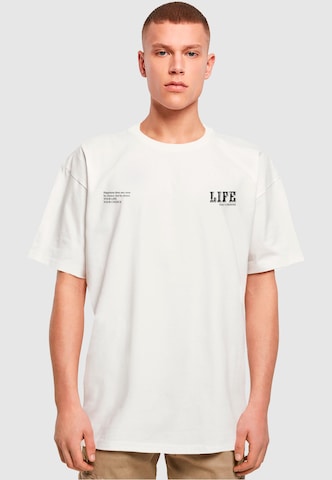 Merchcode T-Shirt 'Life' in Weiß: Vorderseite