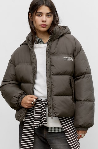 Pull&Bear Winter jacket 'PACIFIC' in Brown: front