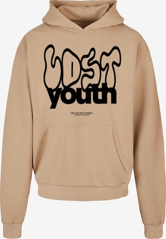 Sweat-shirt Lost Youth en beige : devant