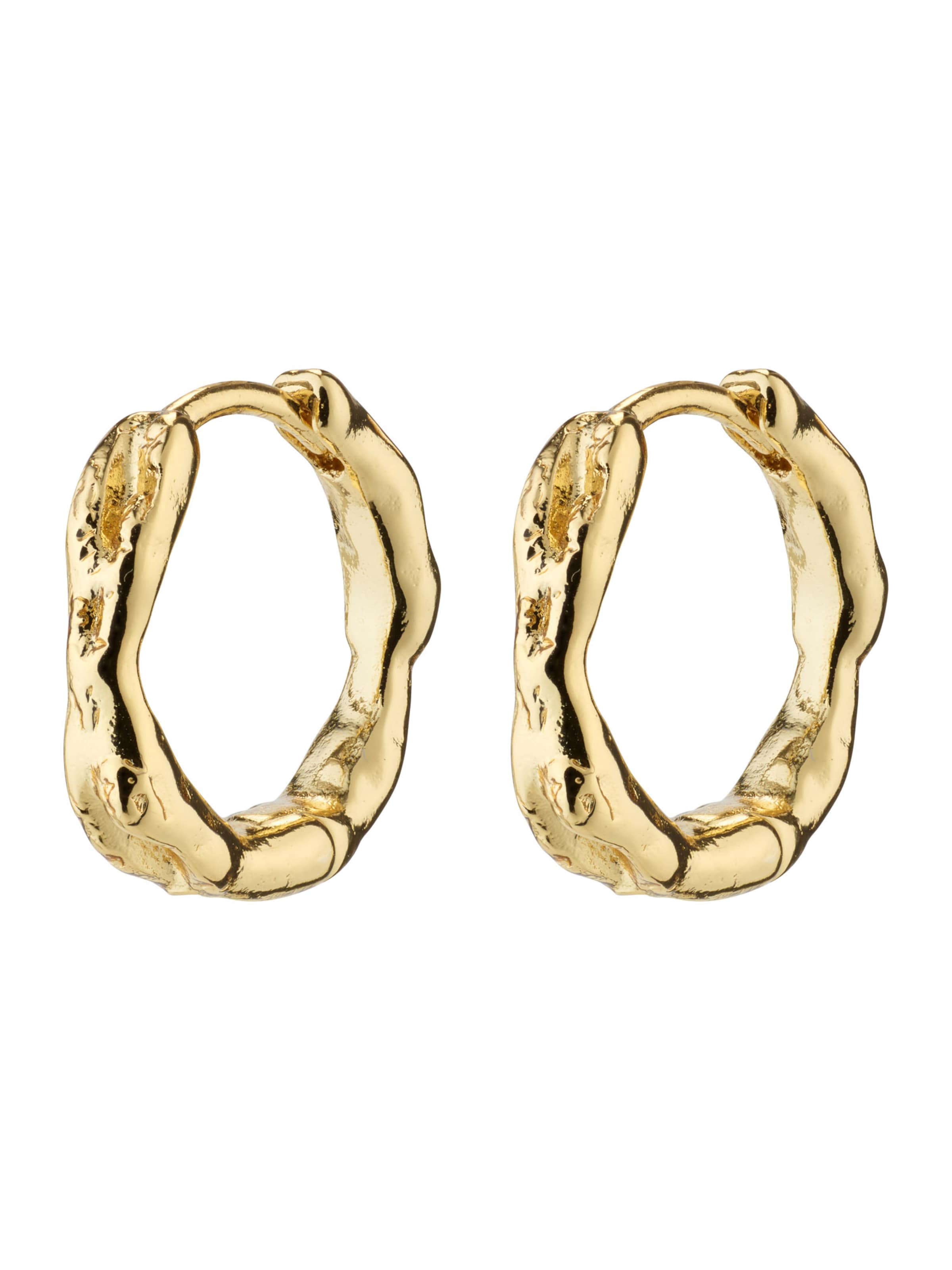 Orecchini 'EDDY' di Pilgrim in oro: frontale