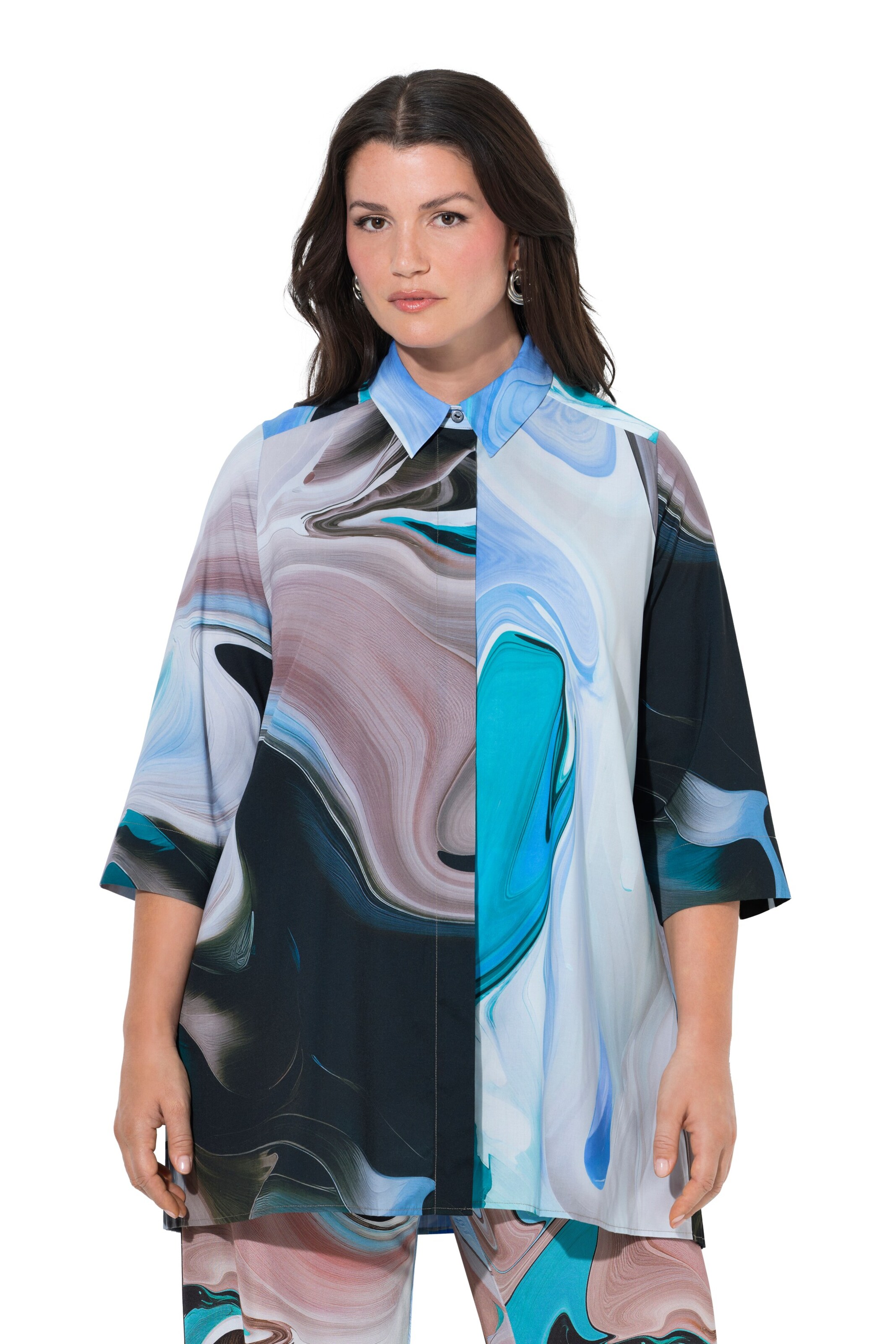 Ulla Popken Bluse in Blau: Vorderseite