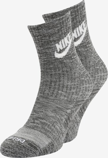Nike Sportswear Κάλτσες 'Everyday Plus' σε μαύρο μελανζέ / λευκό, Άποψη προϊόντος