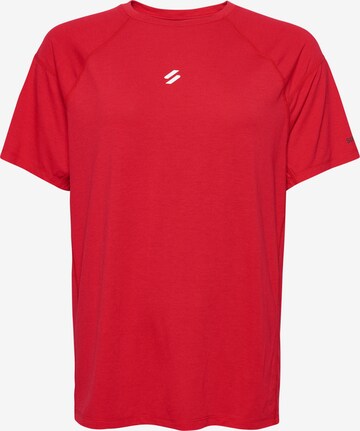 T-shirt fonctionnel 'Run' Superdry en rouge : devant