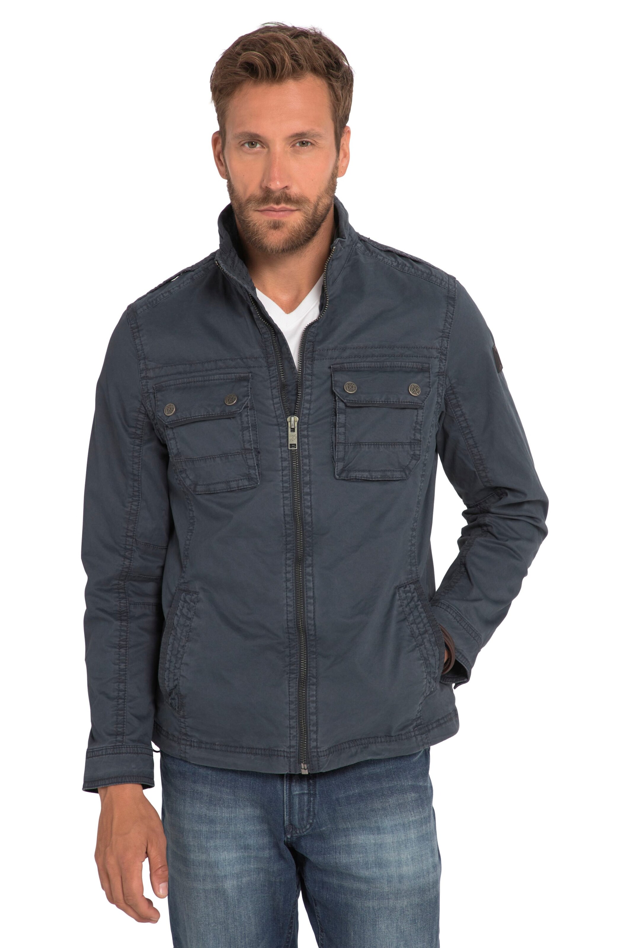 JP1880 Jacke in Blau: Vorderseite