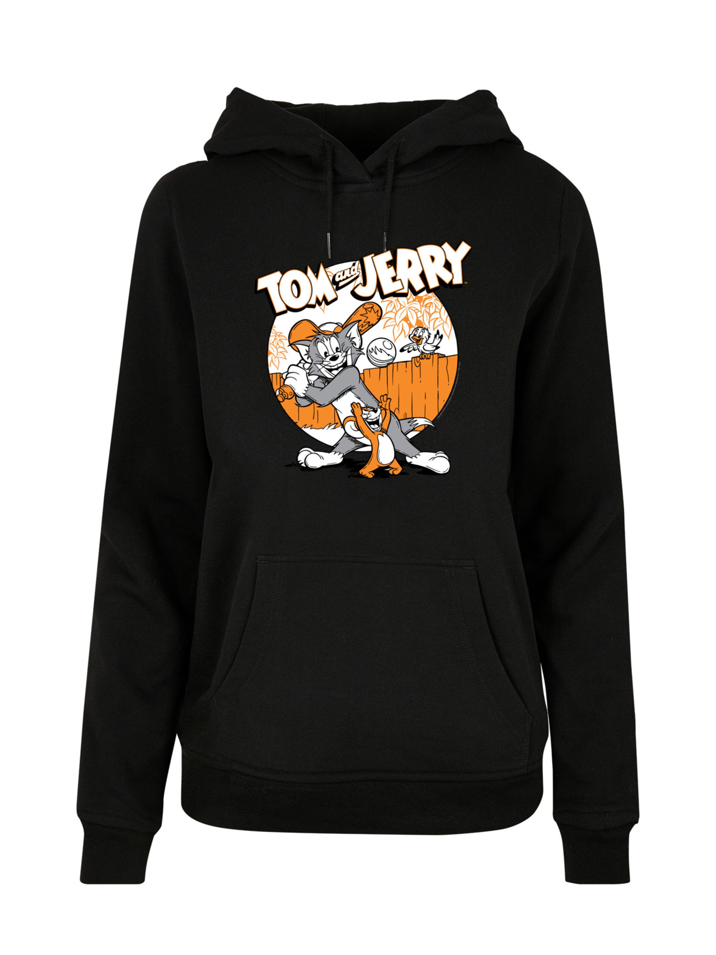 Sweat-shirt 'Tom und Jerry Play Baseball' F4NT4STIC en noir : devant