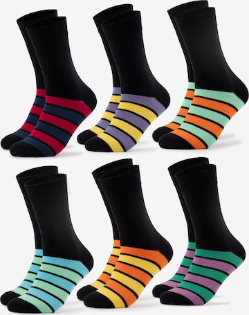 Occulto Socks 'Bunt Moritz' in Black: front