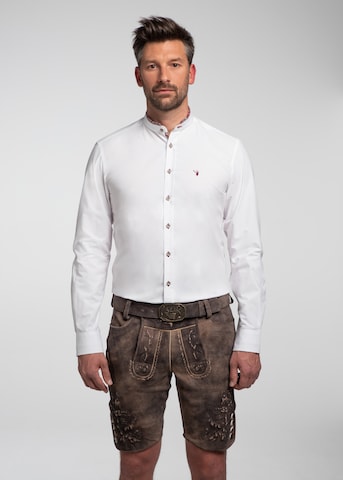 SPIETH & WENSKY Regular fit Traditional Button Up Shirt 'Silas' in White: front