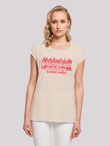 T-shirt 'Stranger Things Flames Netflix TV Series' F4NT4STIC en beige : devant