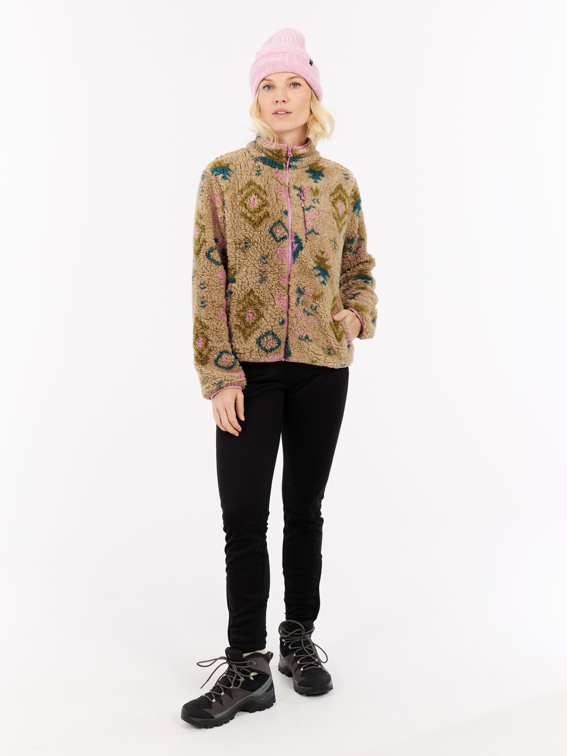 PROTEST Fleece Jacket 'Adele' in Beige